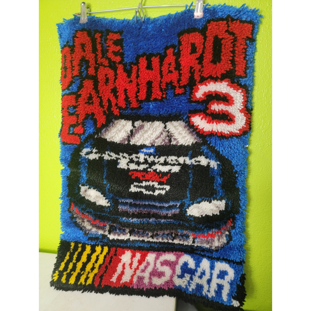NASCAR Latch Hook Rug Completed Dale Earnhardt #3 Collectible